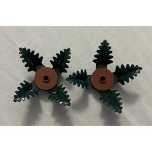 2022 Lego Parts ~ 8 Green Plant Plate Round 1 x 1 Curved, Upright Leaf ~ No 2682